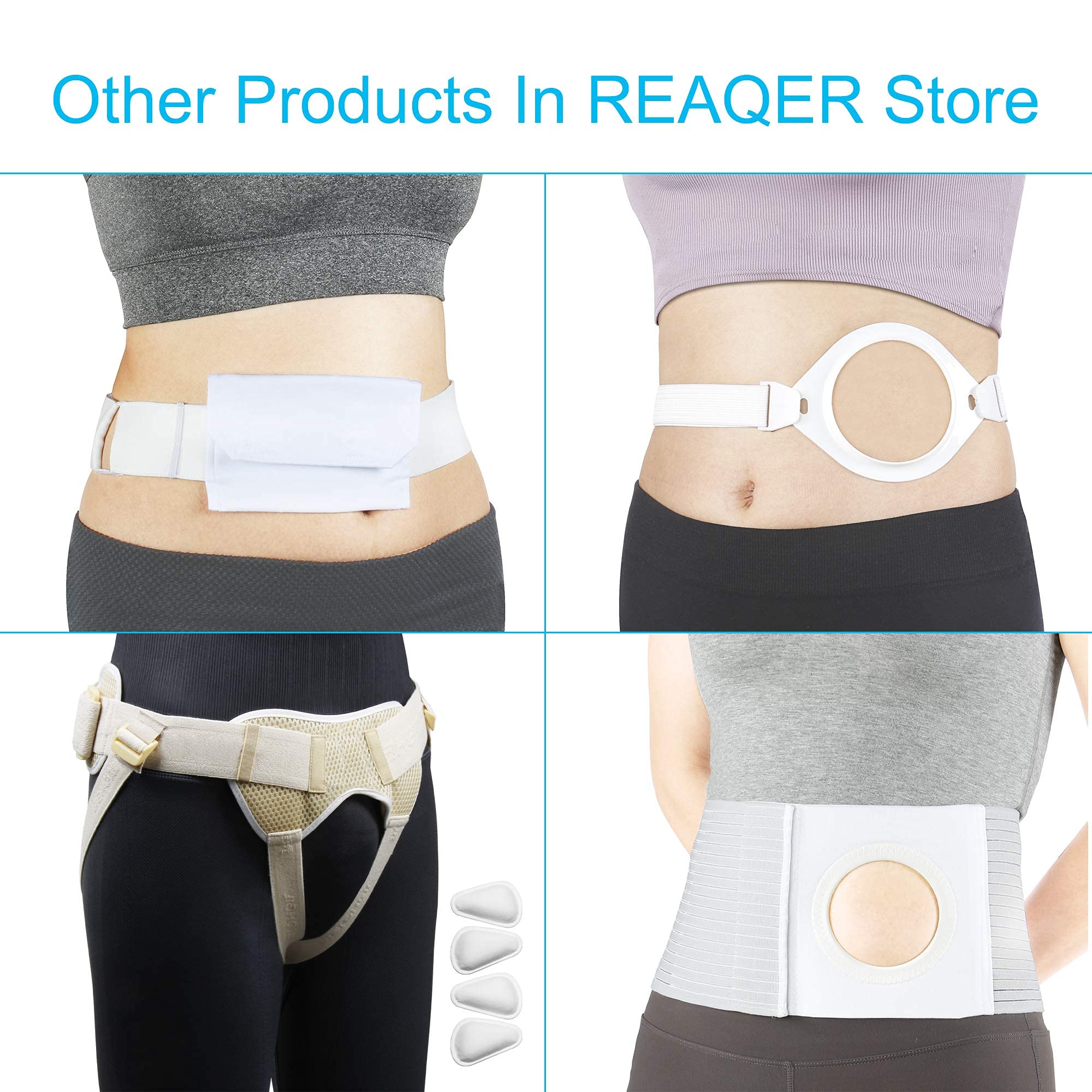 REAQER Adjustable Ostomy Hernia Belt (Hole 3.14") Unisex Stoma Support with Stoma Opening for