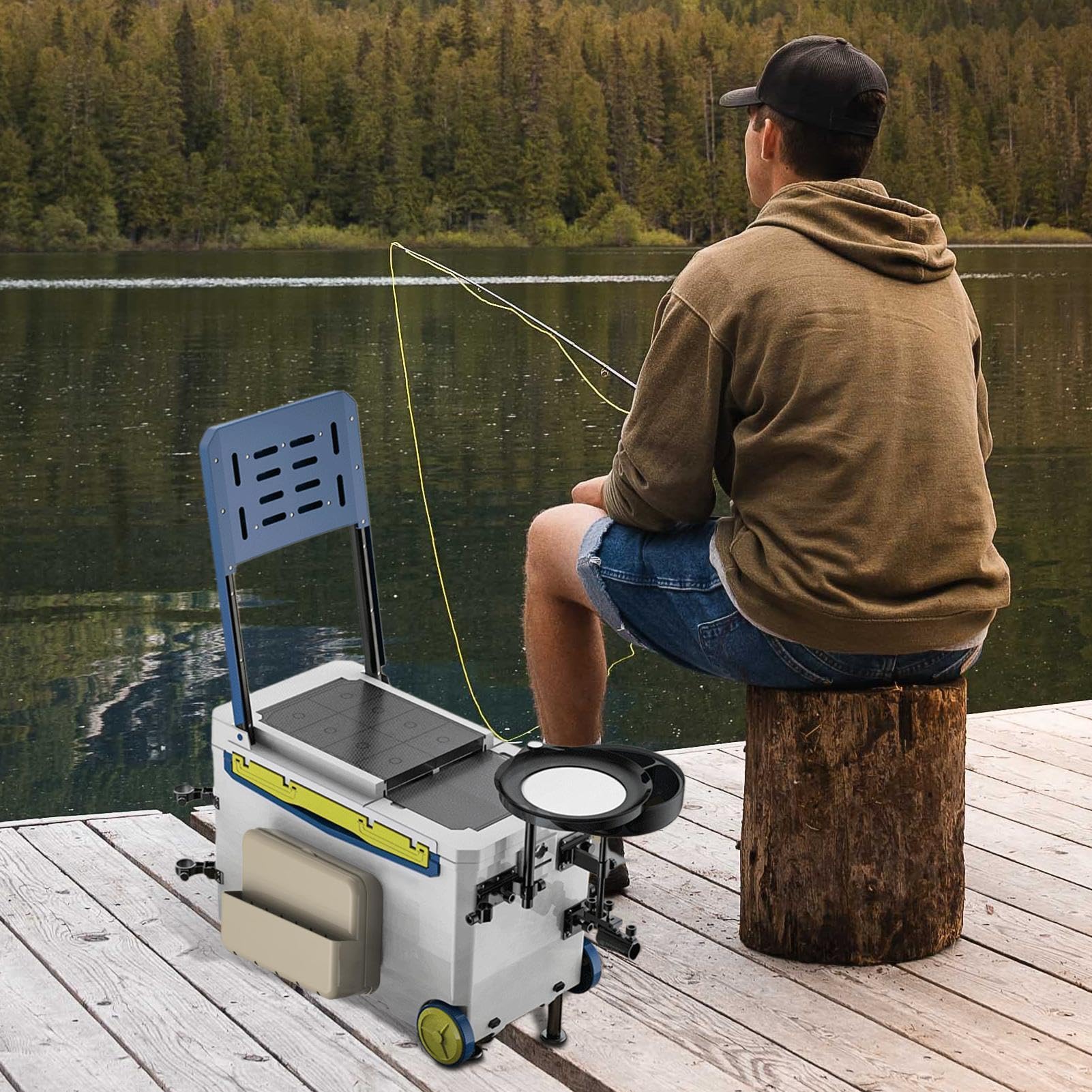 Caja de aparejos de pesca, organizador de ganchos, estuche de almacenamiento lateral para pesca en agua salada, organización de equipo de pesca para viajes al aire libre, barco y camping