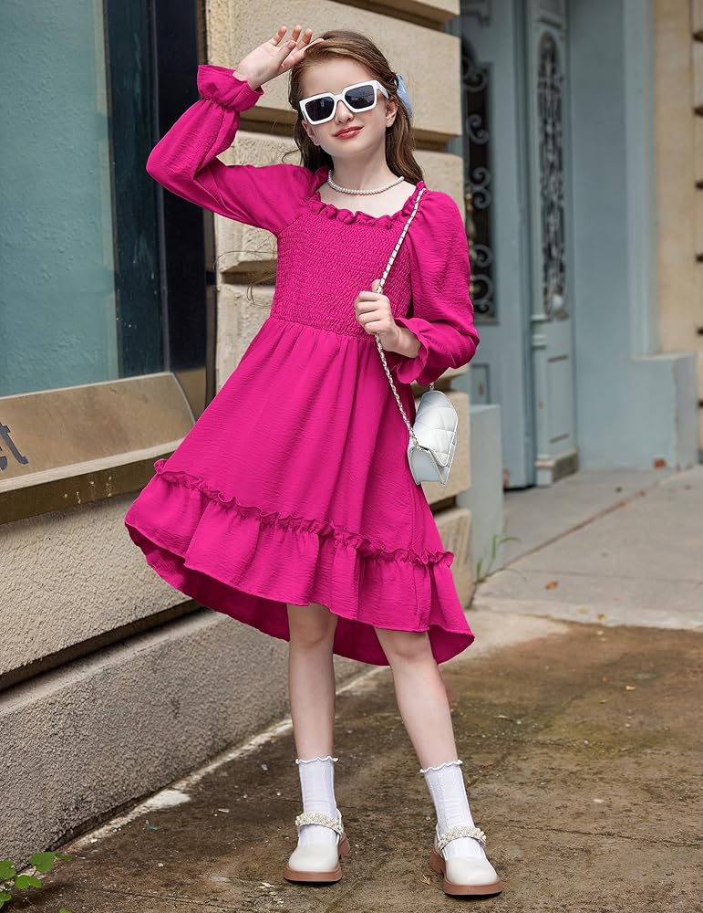 Girls Skater Dress Girls' Short Sleeve Dress - 60% Cotton