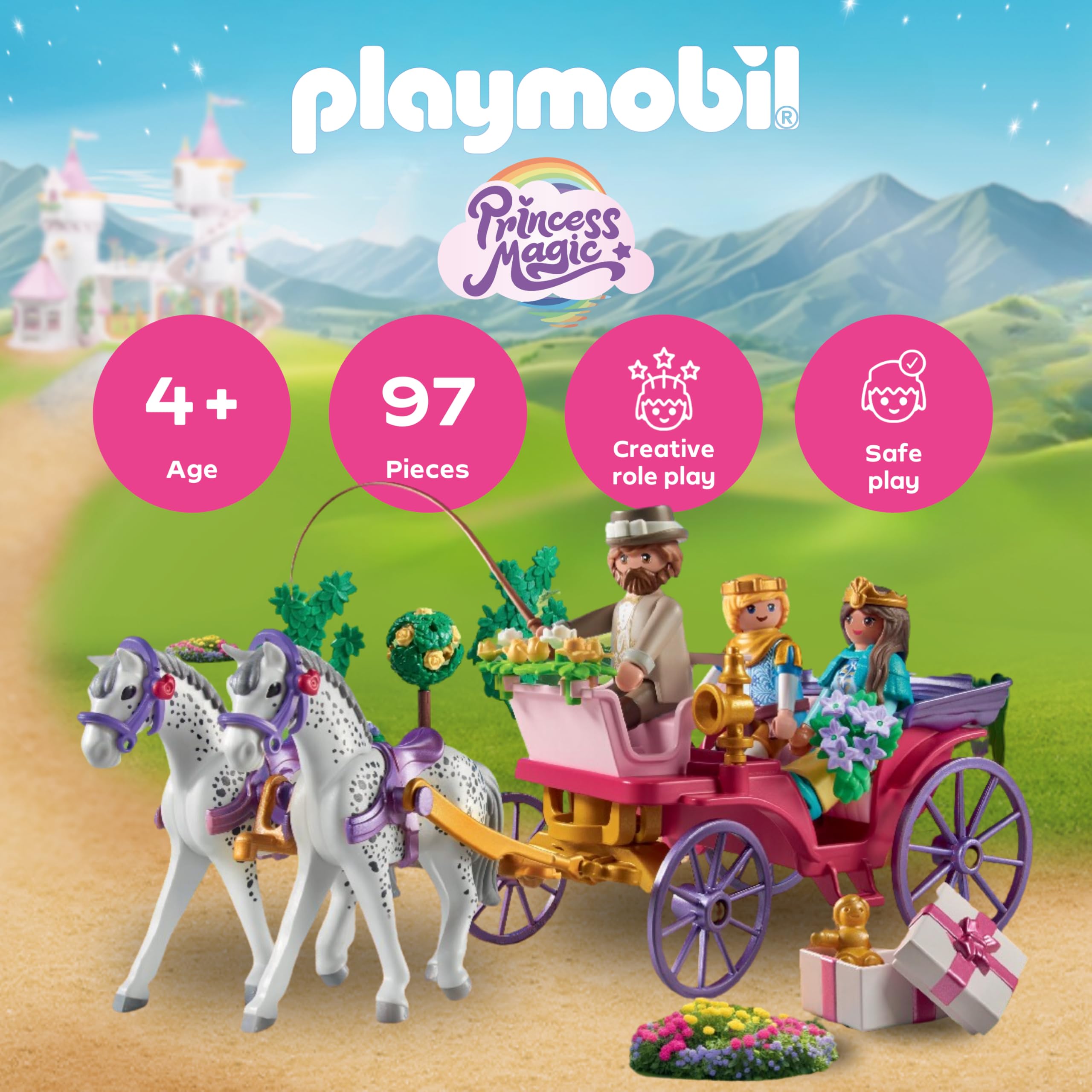 Visiter la boutique Playmobil Playmobil | Princess Magic | Promenade en Carrosse Royal avec la Princesse et Le Prince | Jouet Princesse | Jouet Conte de fées pour Enfants à partir de 4 Ans | 71846 in use