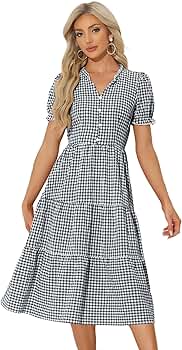 ワンピース MEDI GINGHAMCHECK 2WAY PUFFSLEEVE DRESS GINGHAM CHECK 2WAY PUFF SLEEVE DRESS