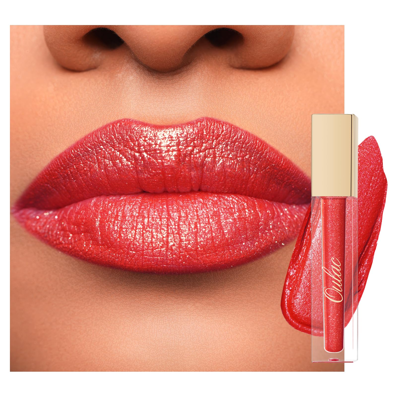 Oulac Matte Liquid Dark Red Lipstick for Women, Long Lasting Lip Stain, Waterproof Highly Pigmented Creamy Formula Lipstick with Vitamin E, Vegan, 4.5ml (M18) — view 42