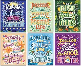 HOMANGA Inspirational Wall Art Posters, Motivational Classroom Wall Art, Positive Classroom Decor Wall Art Prints, Inspirational Quote Wall Decor for Classroom, Bedroom Unframed 20x25 cm