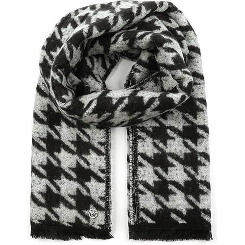 Michael Kors Women's Houndstooth Wrap, Stylish Fashion Accessory Scarf for Cold Weather