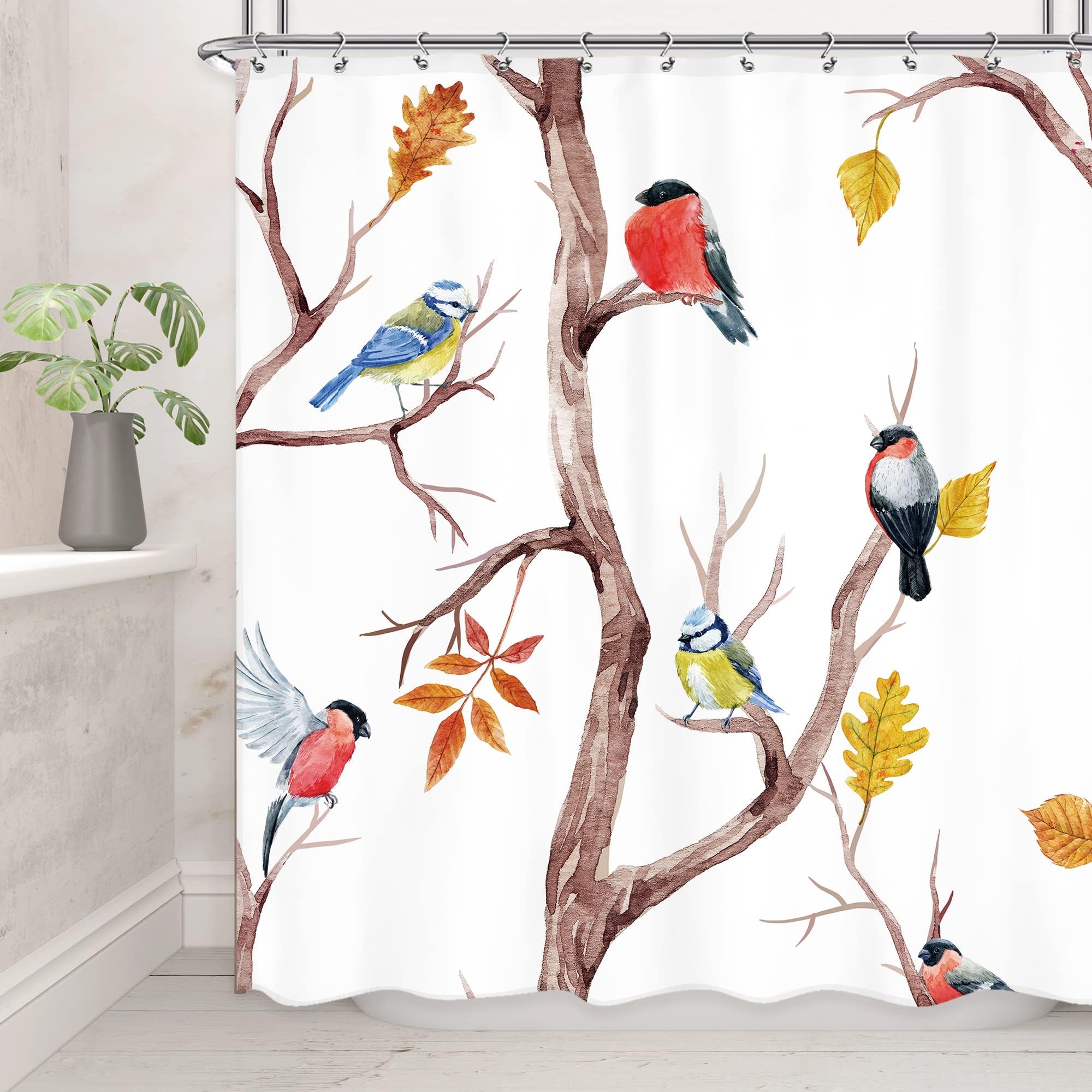 Lindameler Spring Vintage Flower Shower Curtain Set Floral