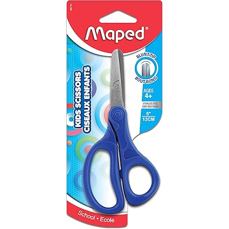 Maped Blunt Tip 5 Inch Scissors for Kids (Assorted Colors)
