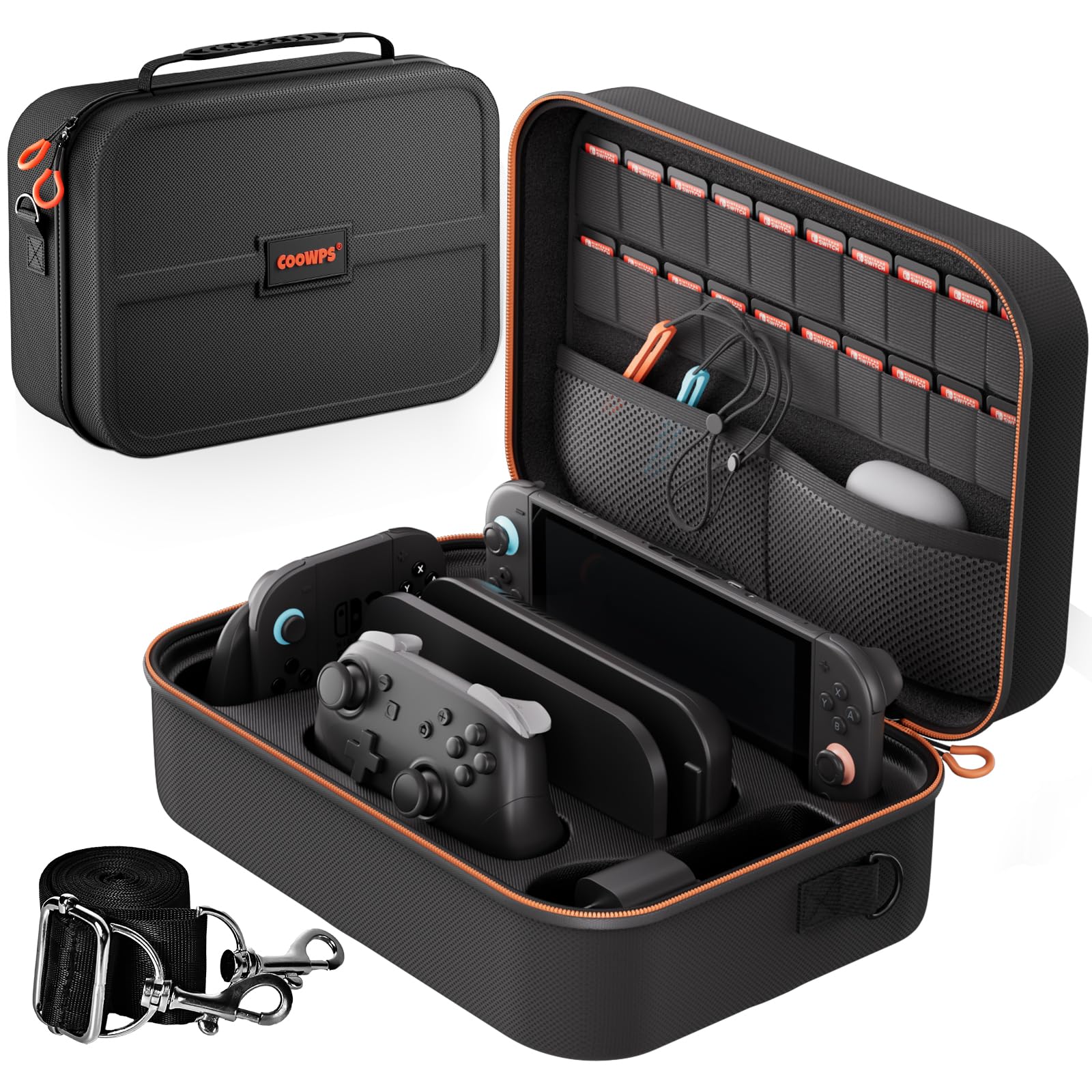 ZOZOVR Custodia per Nintendo Switch 2 (2025), Custodia da Viaggio Rigida e Protettiva con 20 Alloggiamenti per Schede di Gioco, Borsa Capiente Antipolvere per Accessori Switch 2, Nero