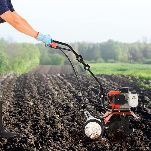 Miniatura 2 de Cultivador de jardín a gas de 43 cc, cultivador de jardín de 2 tiempos, 1.7 Hp, cultivador giratorio de mano, cultivador rotativo de mano, 9.84