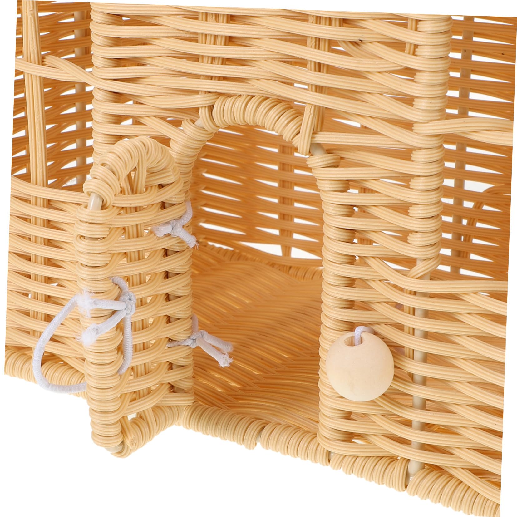 MAGICLULU Cesta de Dulces Navideña Tejida Mano Cesta de Ratán Sintético con Asa para Dulces y Regalos para Bodas Showers y Decoración Festiva