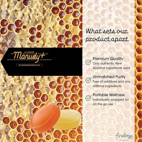 Miniatura 8 de Manudy+ Paletas de dulces de miel de Manuka de Nueva Zelanda MGO250+ sabor a frutas naturales 12 paletas (Kiwi)