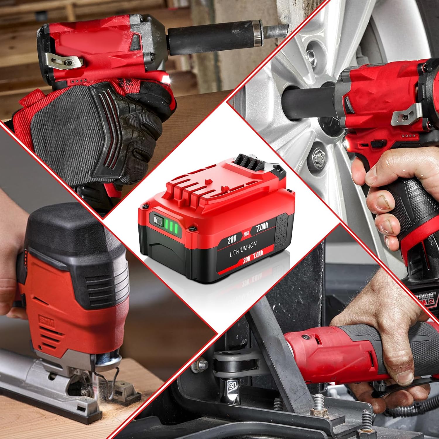 Upgrade 2PACKS 7.0Ah CMCB204 Replacement for Craftsman 20V Battery Compatible for Craftsman Batteries V20 Lithium Ion Battery CMCB205 CMCB201 CMCB202 CMCB206 CMCD700C1 CMCS500B 20 Volt Power Tools - Image 7