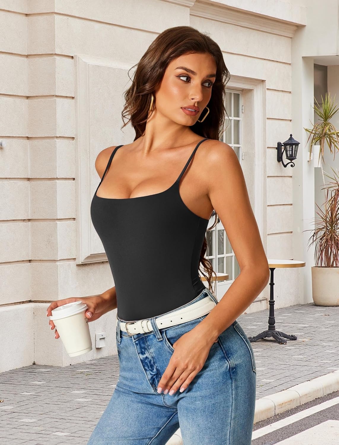 Avidlove Tank Top Bodysuit for Women Square Neck Double Lined Body Suits One Piece Thong Basic Summer Cami Tops - Image 8