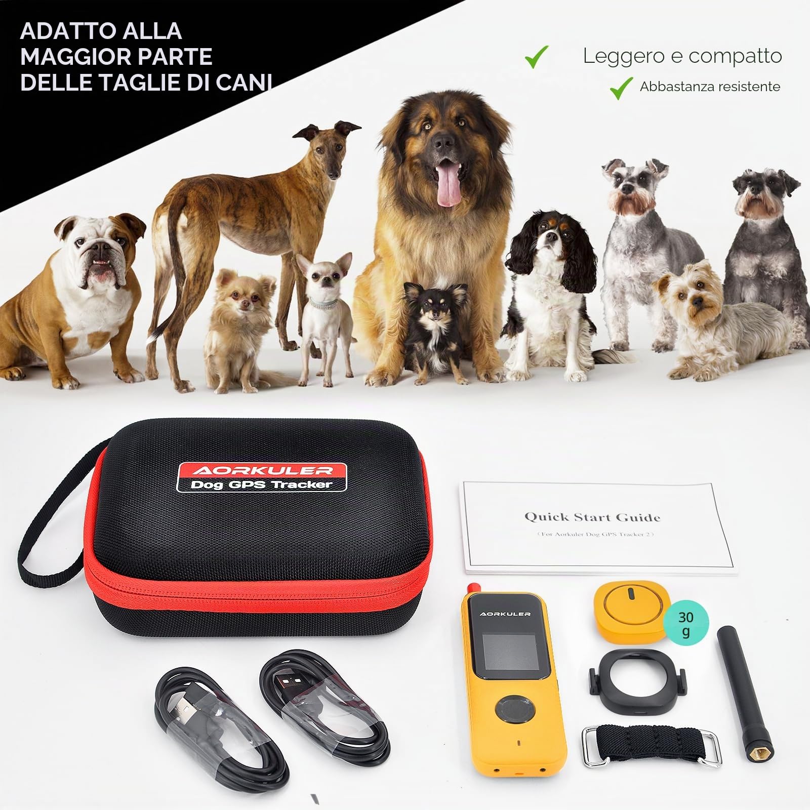 Localizzatore GPS portatile per cani e gatti, senza servizio cellulare, senza canone mensile, dispositivo di localizzazione in tempo reale