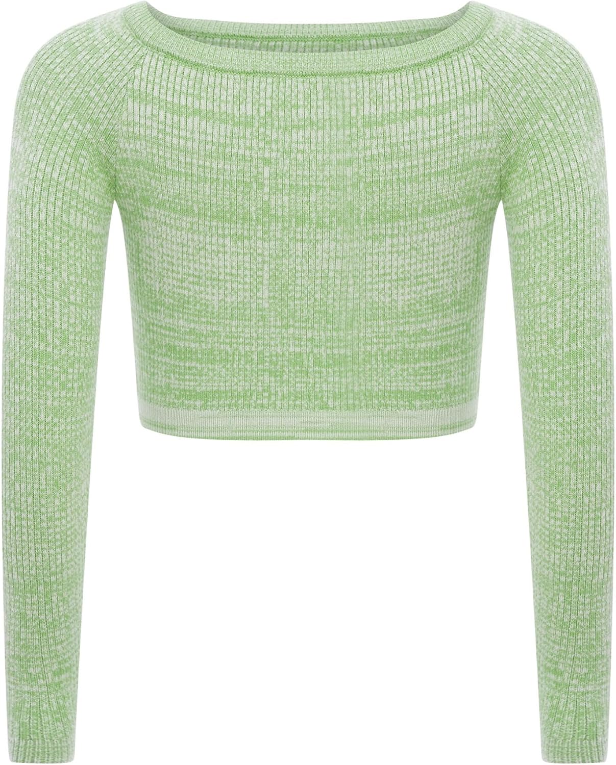 TiaoBug Kids Girls Ballet Dance Tops Knitted Pullover Warm Up Long Sleeve Thumb Holes Sweater Birthday Gifts