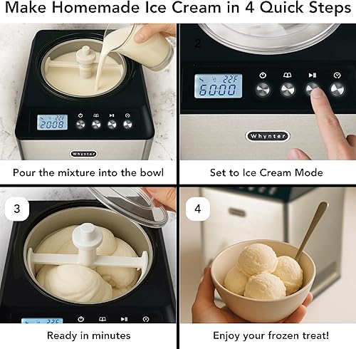 Miniatura 4 de Whynter máquina para hacer crema helada vertical 21 cuarto de galón con tazón de acero inoxidable