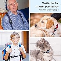 Vista 27 de Waterproof Collar Holder Compatible with Airtag (2 Pack), Protective Anti-Lost Case for GPS Tracker, Silicone Collar Holder for Pets (Pink/Purple)