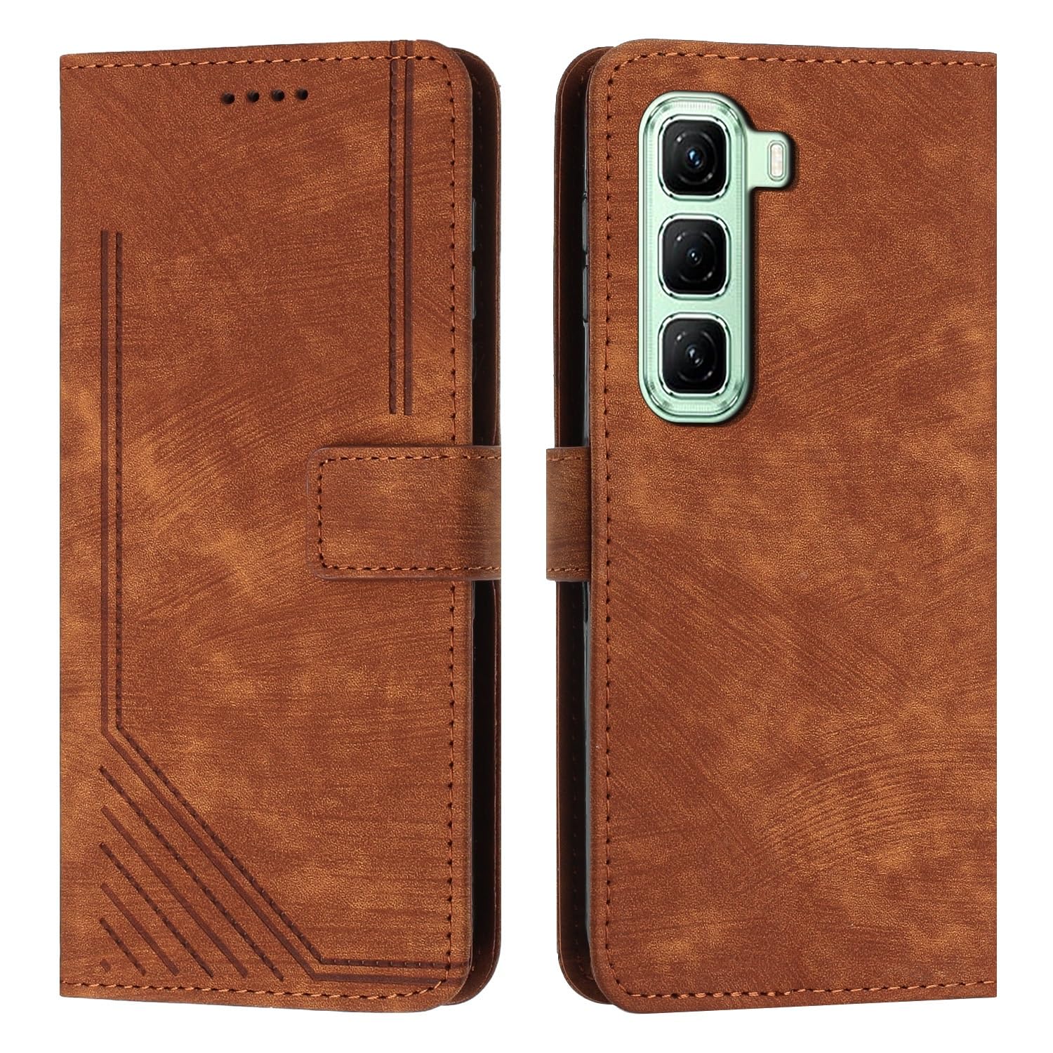 Protective Case Compatible With Infinix Hot 50 4G Wrist Strap Phone Case Wallet Flip Phone Case Card Slot Holder Flip Cover Phone Case Compatible With Infinix Hot 50 4G Smartphone Slim Cover Shell(Bro