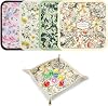 LELE LIFE 4 Pack Dice Tray for Rolling, Vintage Flower Folding Dice Box Tabletop Mat, PU Leather Board Game Storage Holder for DND Accessories