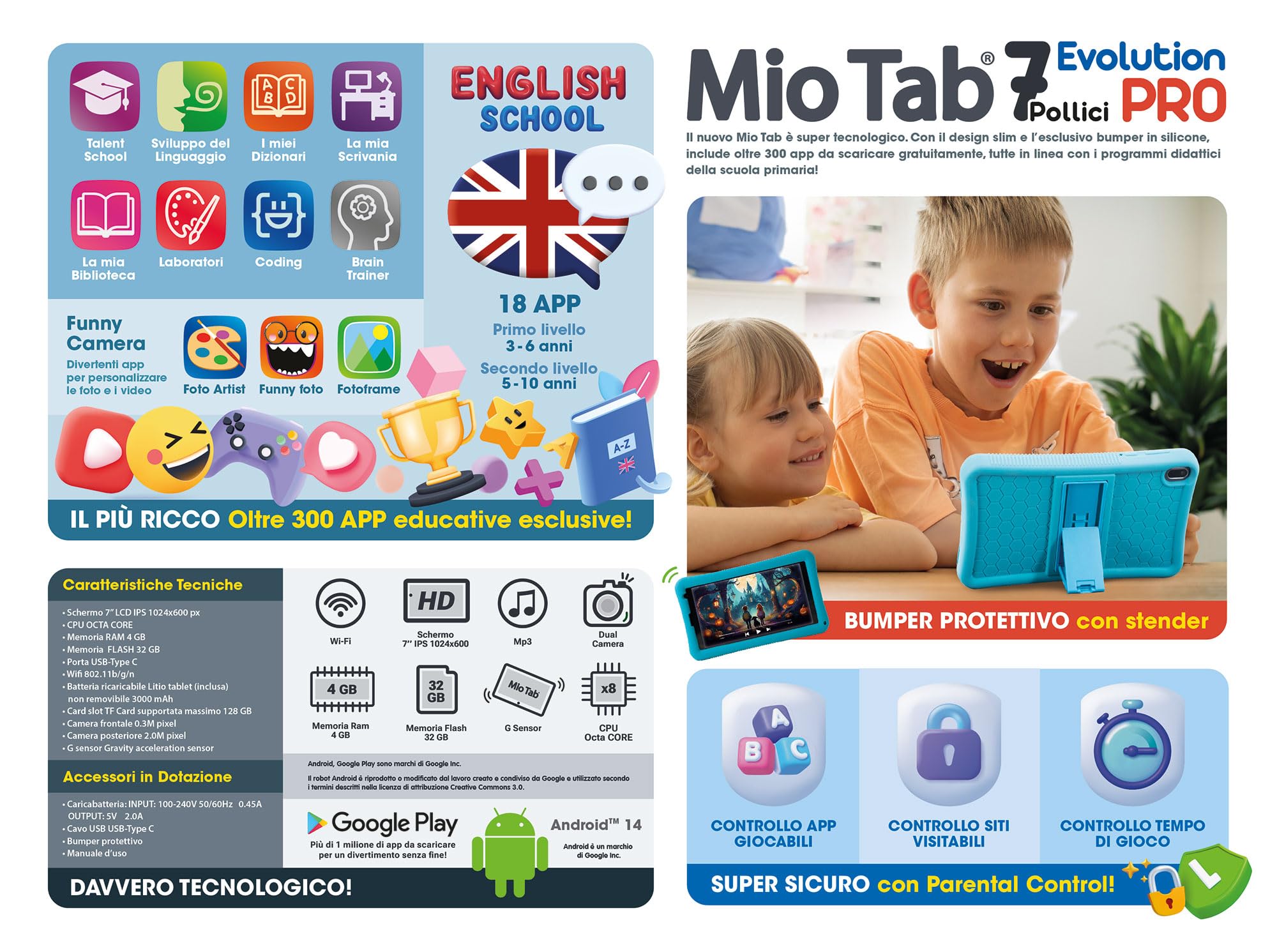 Liscianigiochi Hi Tech Educativo Mio Tab Pro 7