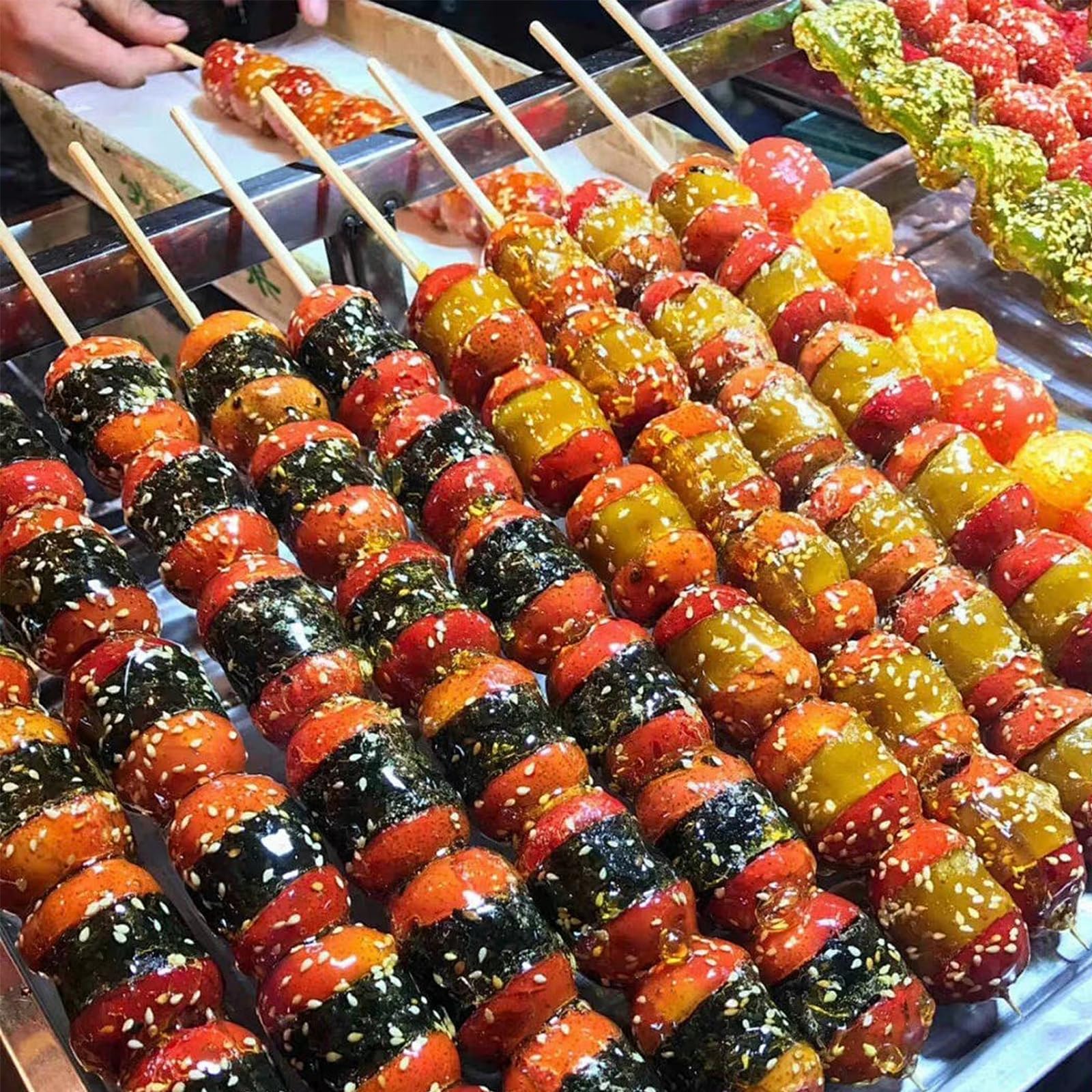 Brochetas de bambú natural de 12 pulgadas, el diámetro es de 4 mm (100 unidades)