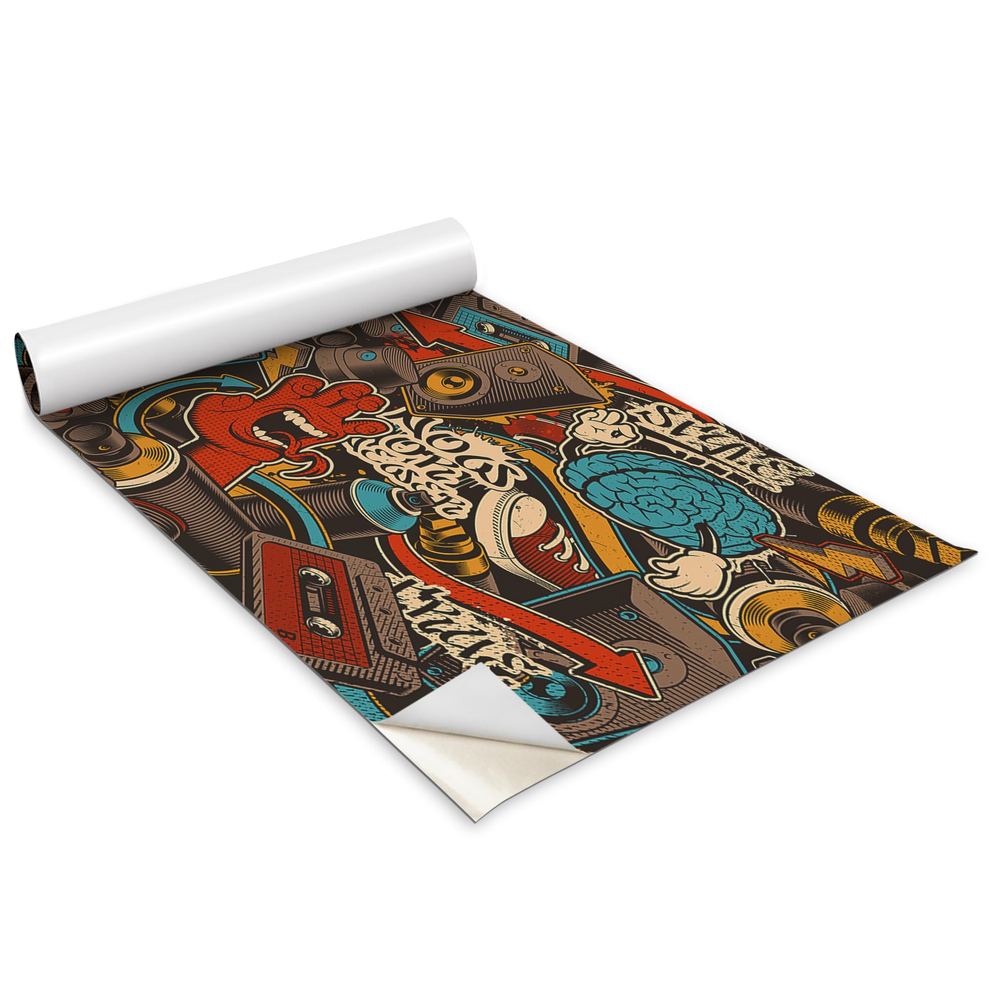 Papel autoadhesivo para armario que cubre imperfecciones vinilo decorativo graffiti 100x50 cm