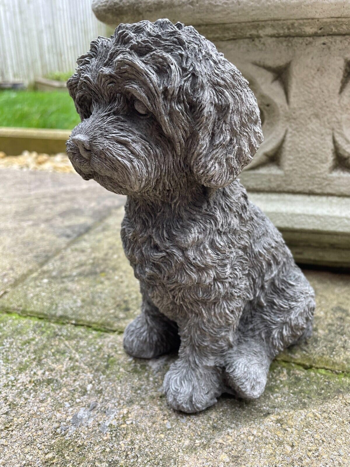 Sharpei puppy hond stenen tuinbeeld | Gereconstitueerd buitendier ornament
