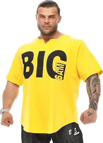 Mens Oversize T-Shirt Thin Fabric 100% Cotton Rag Top Gym T-Shirt