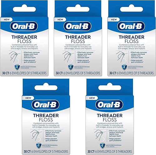Miniatura 1 de Glide Threader Floss, 30 paquetes de un solo uso cada uno (paquete de 5)