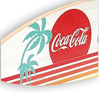 Vista 4 de Coca-Cola Catch the Wave - Decoración de pared de madera para tabla de surf - Arte de pared grande de Coca-Cola de playa