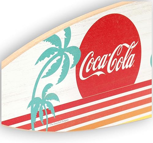 Miniatura 4 de Coca-Cola Catch the Wave - Decoración de pared de madera para tabla de surf - Arte de pared grande de Coca-Cola de playa