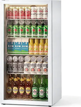 Commercial Beverage Refrigerator with Glass Door and LED Display