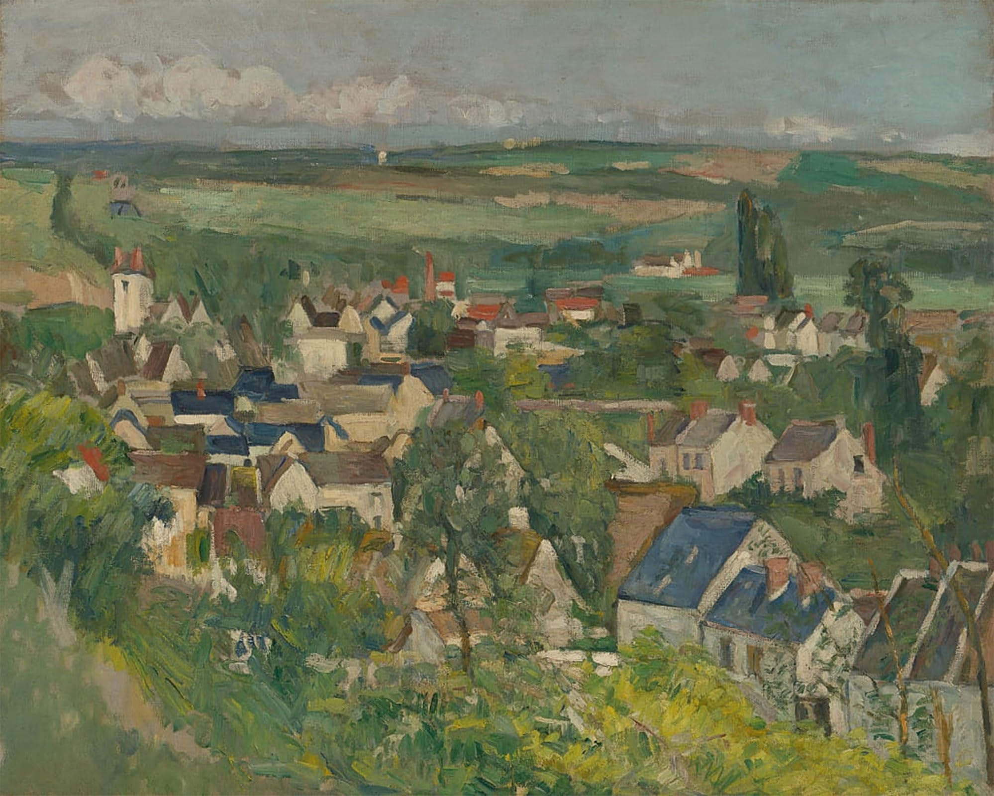 ARTXLXXBN Famous Prints Artwork Pictures Poster Painting Art Auvers Panoramic View by Paul Cézanne Artwork Landscape Pictures for Home Decor 60x90cm