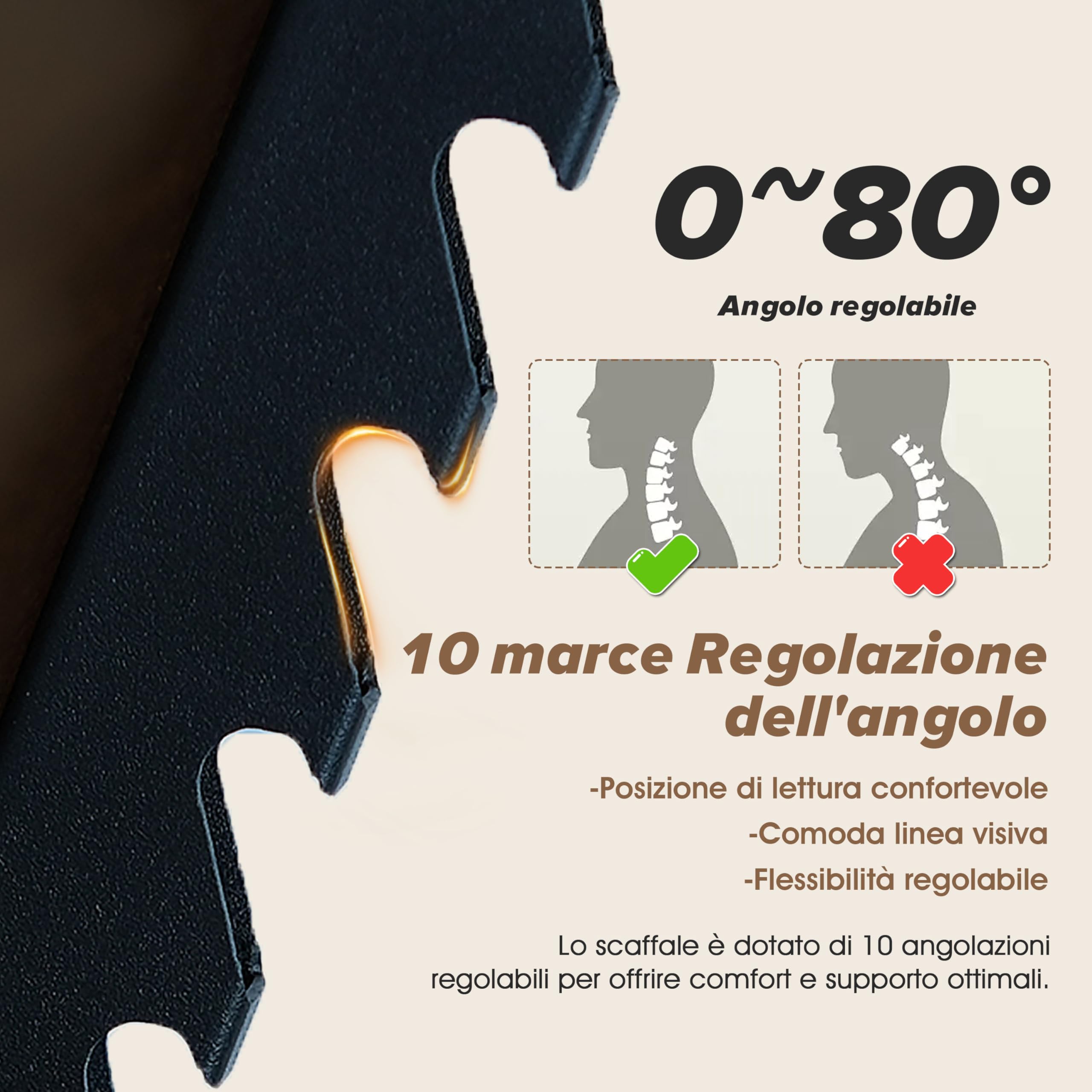 Leggio regolabile 2 in 1 per la lettura, doppio uso da tavolo e da pavimento, leggio con vassoio e fermapagina elastici per spartiti, ricette, tablet, laptop, altezza regolabile 23,5-52 pollici (Noce)