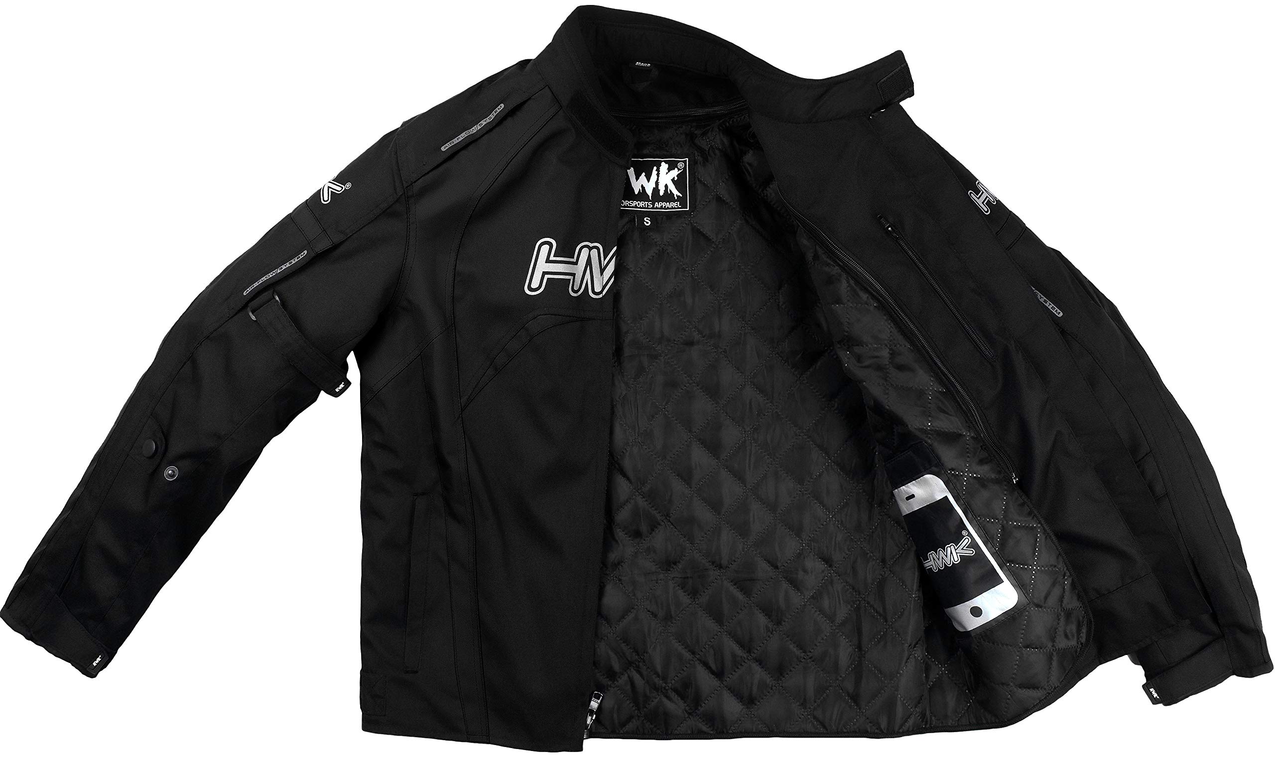 Motorcycle Jacket Men's Riding HWK Textile Racing Motorbike HiVis