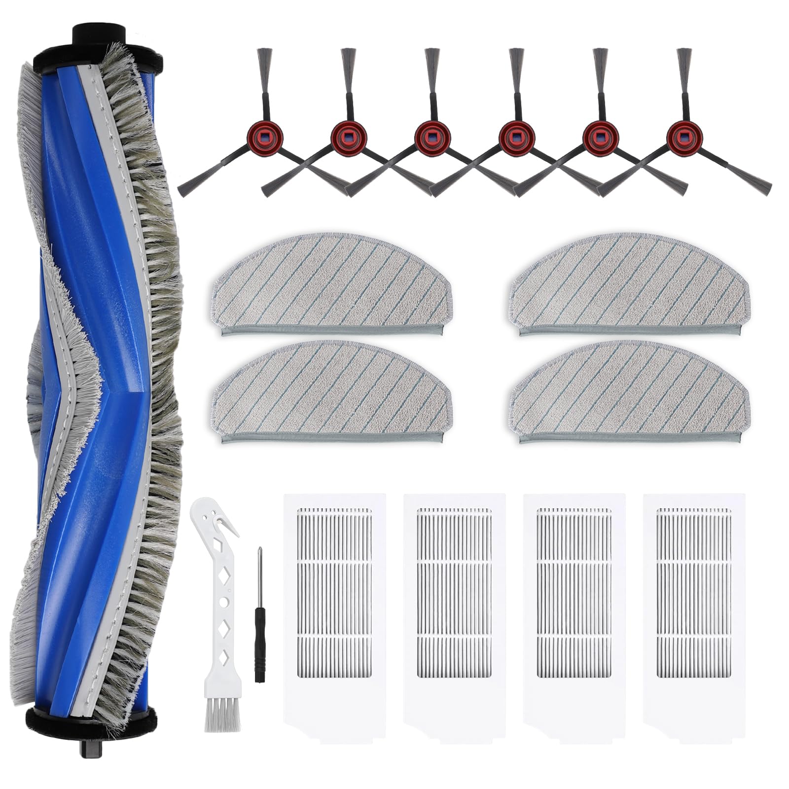 17PCS Kit Accessoires Pour Ecovacs Deebot N20/N20 Plus/N20 Pro Plus - Brosses, Chiffons Et Filtres