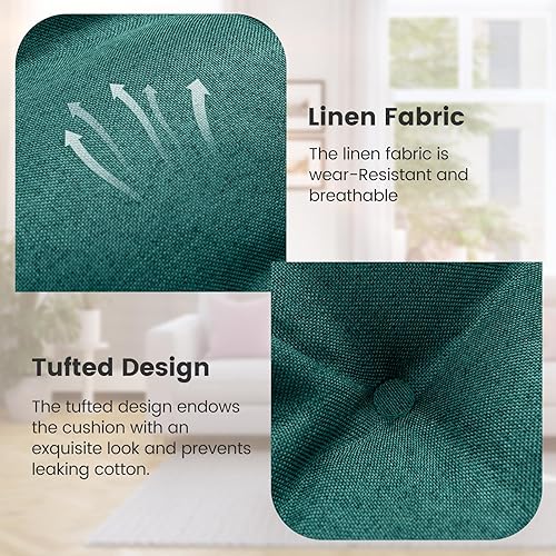 Miniatura 7 de Tangkula Cojines para sillas de comedor, paquete de 4, almohadillas para sillas en forma de U de 17.5 x 17 pulgadas con funda de poliéster, respaldo