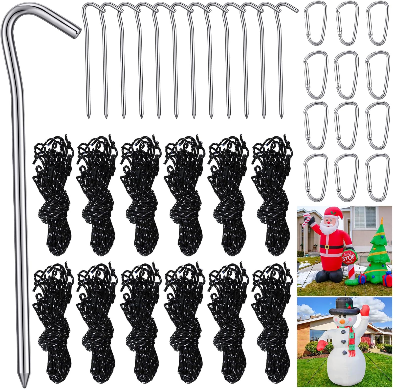 26 Pieces, Metal Stakes for Inflatables,Heavy Duty Tent