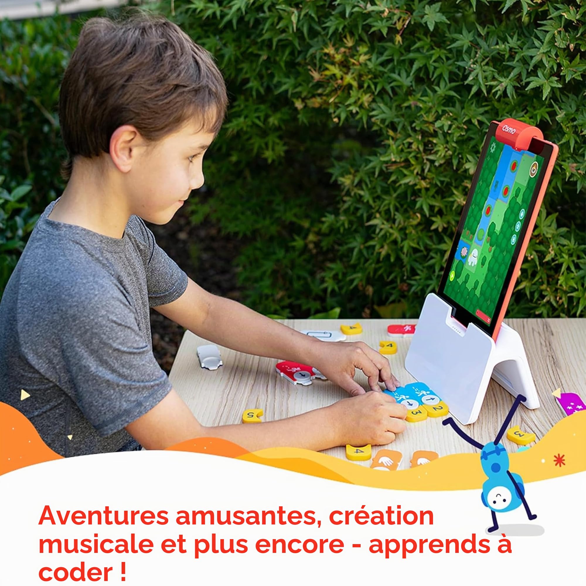 Osmo Coding Coffret Complet pour Tablette Fire - 3 jeux éducatifs interactifs Base Osmo pour Tablette Fire incluse