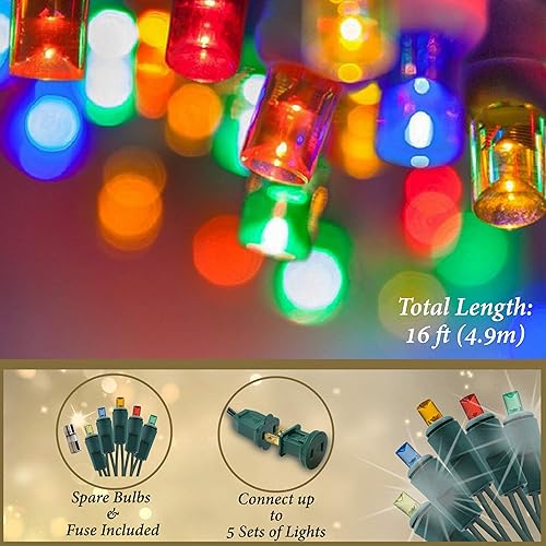 Miniatura 3 de Holiday Essence Paquete de 60luces navideñas de LED pequeñas multicolor profesionales para interior y exterior Focos de luz LED que utilizan la