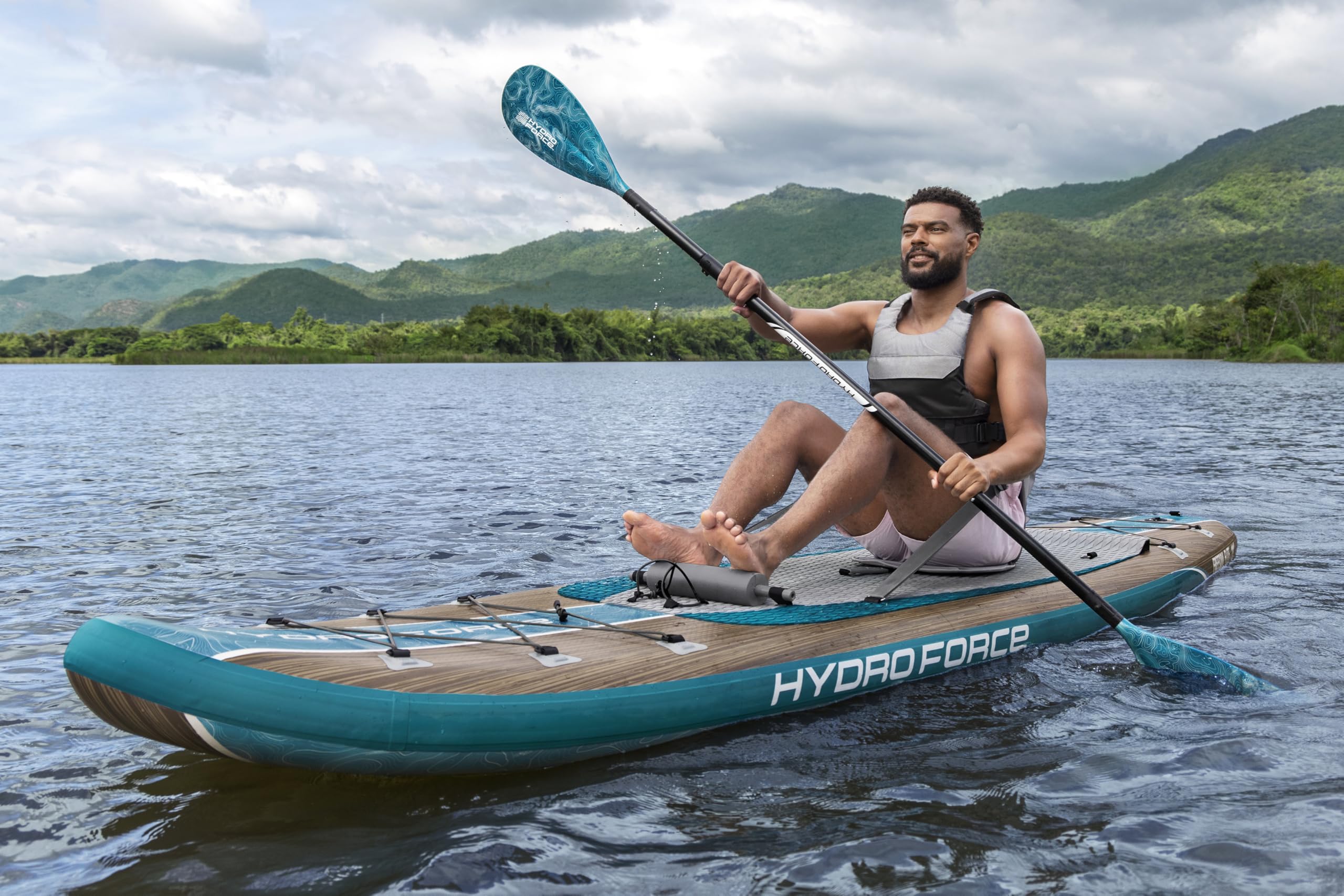 Bestway 11' x 33" x 6" / 3.35 MX 84 cm x 15 cm FreeSoul Elite Juego de Tabla de Remo y Kayak 2 en 1 de 11'