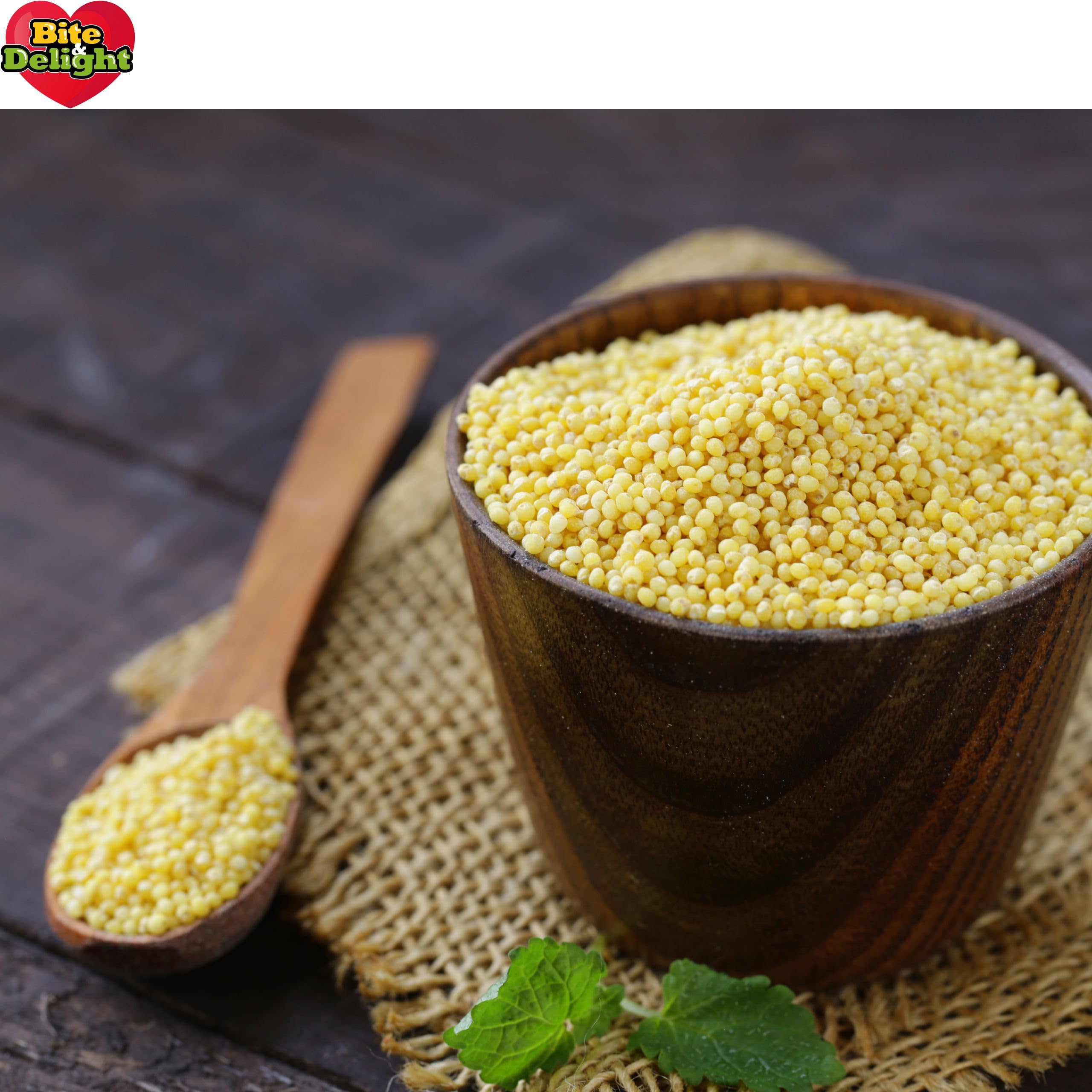 Bite & Delight 5kg Hirse ohne Zusätze Millet Hirsegrütze ohne Verunreinigungen Reine Ganzes Korn Ohne Bitterkeit Vegan Vielseitigen