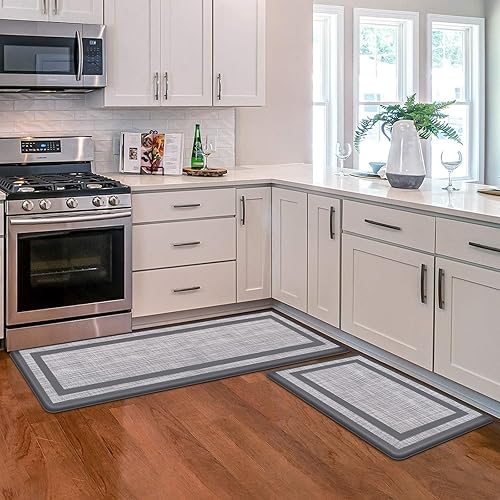 Alfombrillas acolchadas antifatiga para cocina, 2 unidades, impermeables, antideslizantes, ergonómicas de espuma para oficina, fregadero,