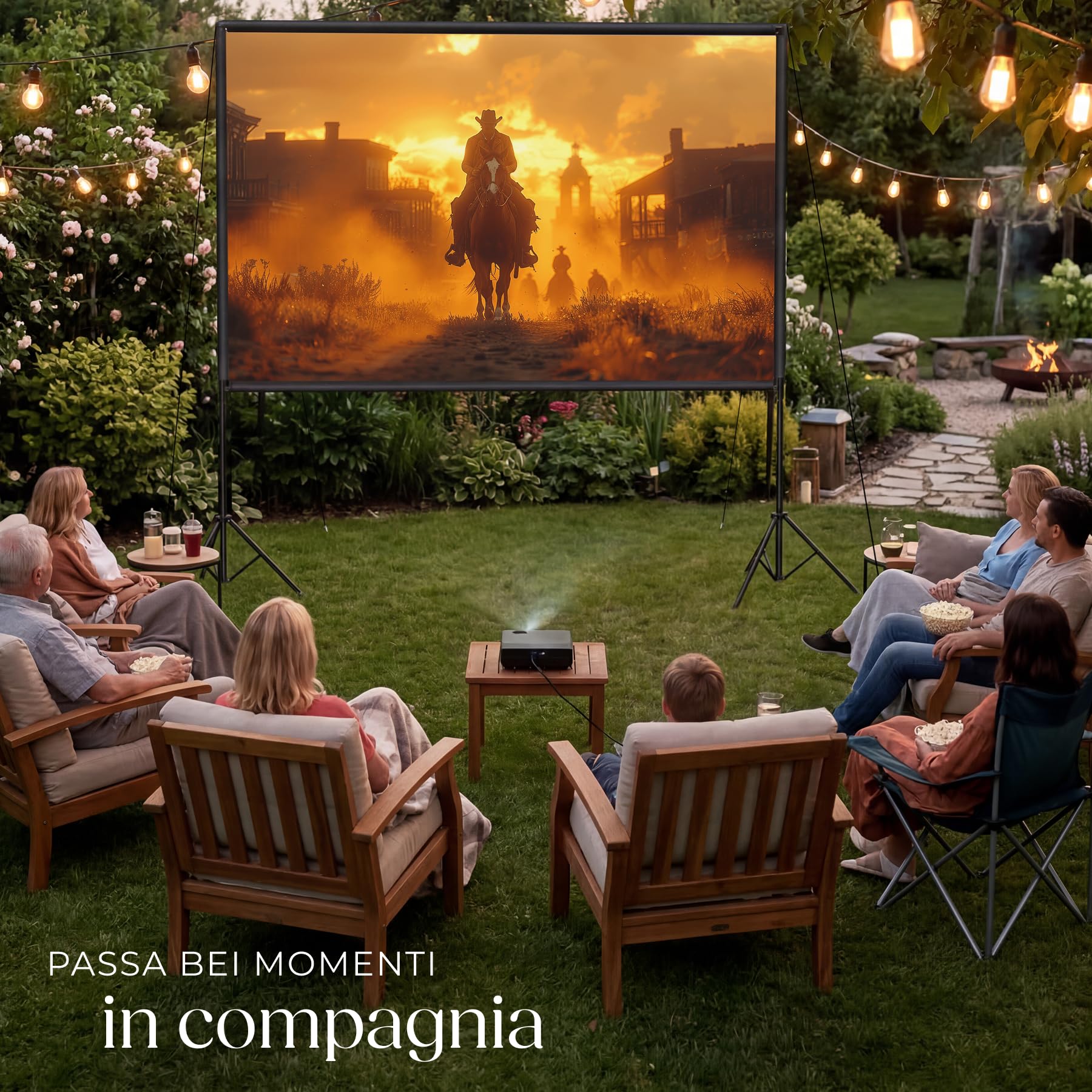 tectake® Telo Proiettore con Treppiede Pieghevoli 16:9 4K HD, 265 x 150 cm, 120", Schermo Proiettore, Borsa Trasporto, Schermo Portatile Cinema Home Theatre telo per proiettore per casa ufficio scuola