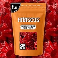 Vista 7 de Oh! Nuts Flores secas de hibisco – 1 libra – Fruta seca – Flores secas endulzadas enteras – Bocados de frutas deshidratados – Empaquetado en bolsa