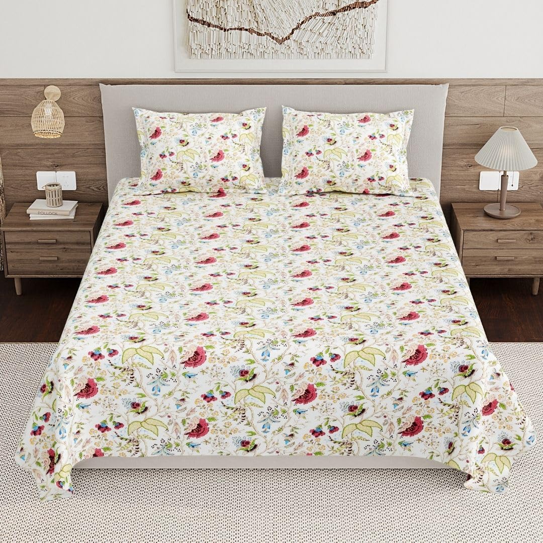 Living Roots Pure Cotton Bedsheets - Grey Paisley -14
