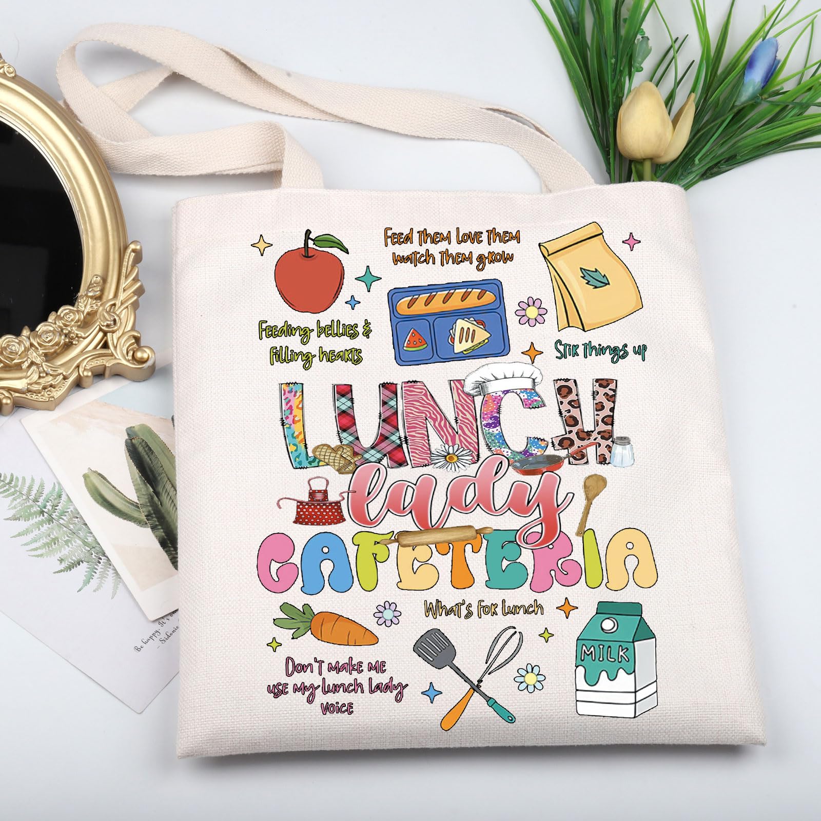 KUIYAI Lunch Lady Cafeteria Tote Bag - Appreciation Gift for Cafeteria Worker & Team