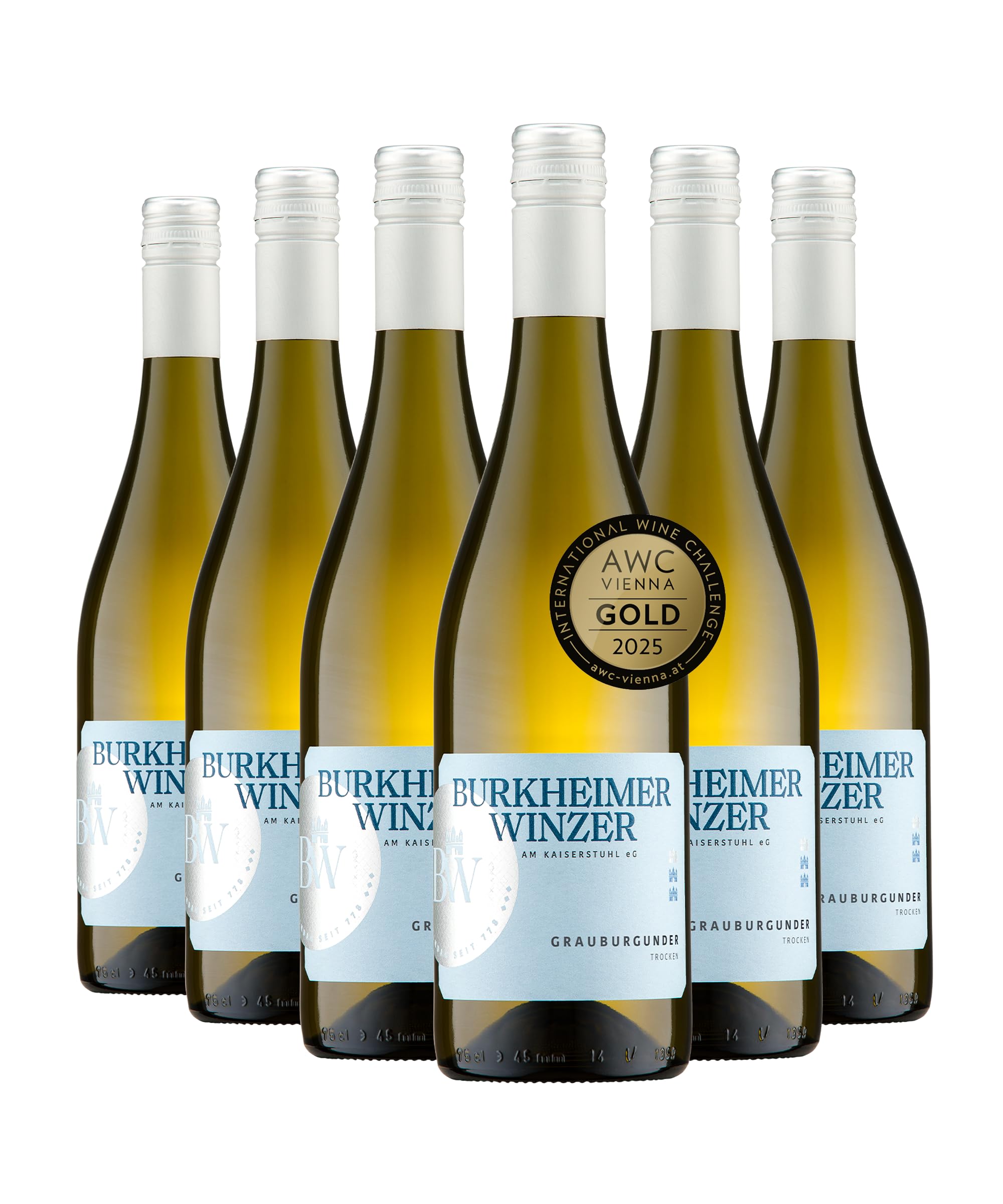 Burkheimer Grauburgunder trocken – Qualitätswein facettenreich & elegant mit Aromen von Birne, Mirabelle & Zitrus - Lebensfreude Kollektion - Weißwein vom Kaiserstuhl (6 x 0,75l)
