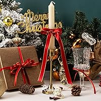 Vista 3 de Ribbli Cinta de satén rojo con borde dorado, satén de doble cara de 38 pulgadas x 50 yardas, uso de cinta roja para manualidades, envoltura