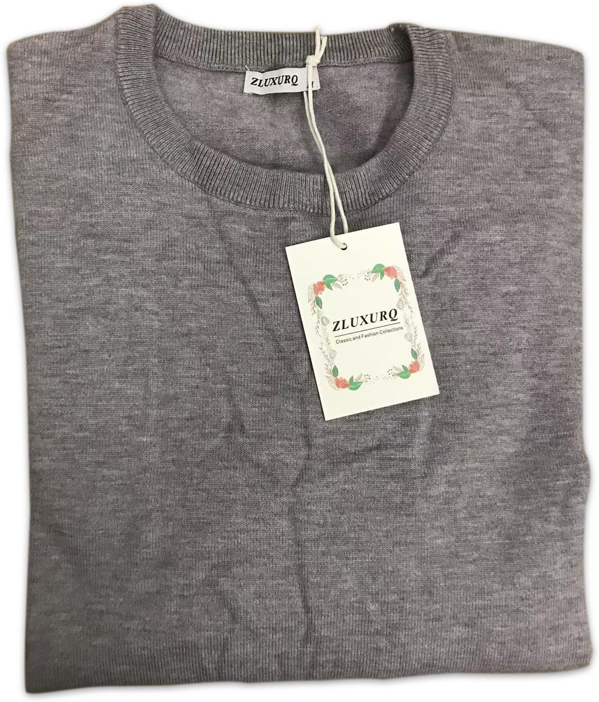 ZLUXURQ Men's Crewneck Long Sleeve Pullover Soft Striped Sweater