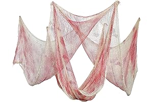 5Pcs Halloween Blood Red Creepy Cloth- Spooky Gauze Fabric Cloth for Haunted...